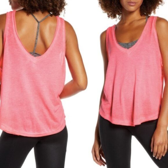 New Free People Movement Henry Active Tank Top In Bird Of Paradise Pink Small - Picture 3 of 14